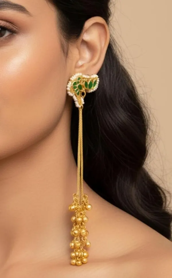 Gold__Brass_Kashmiri_Earrings_For_Women