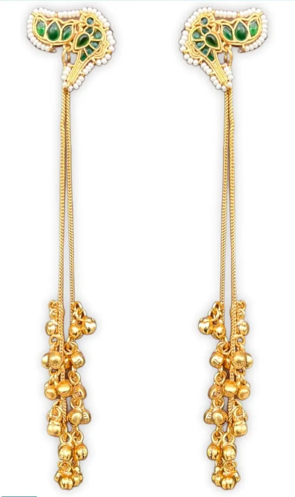 Gold__Brass_Kashmiri_Earrings_For_Women