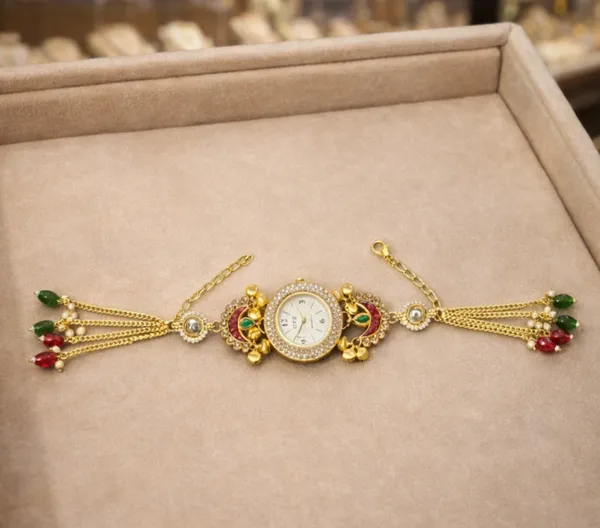 Gold_Brass_Kundan_Kashmiri_Watch_For_Women