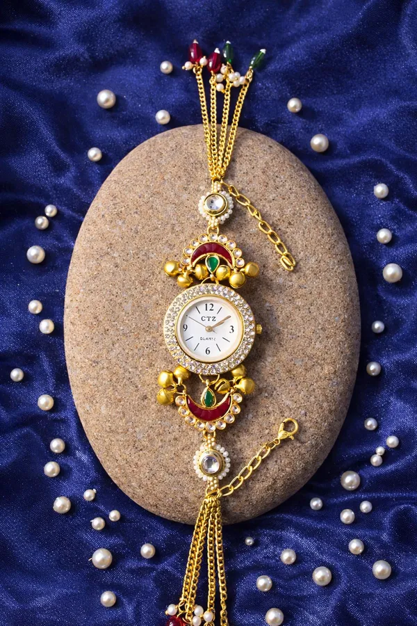Gold_Brass_Kundan_Kashmiri_Watch_For_Women