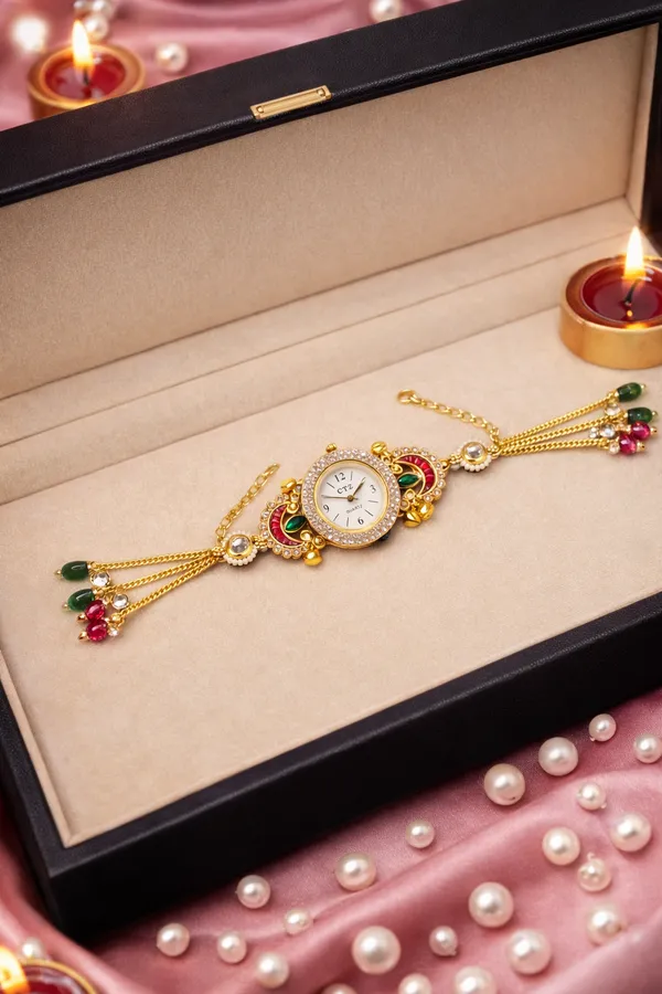 Gold_Brass_Kundan_Kashmiri_Watch_For_Women