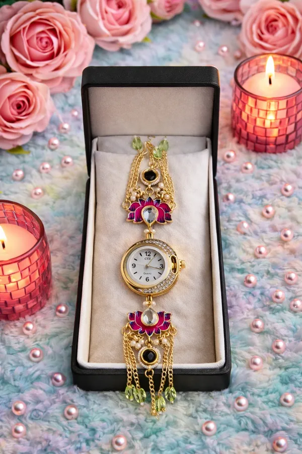 Multicolor_Brass_Kundan_Kashmiri_Watch_For_Women