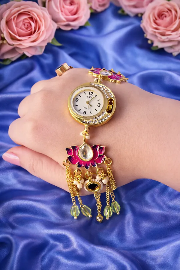 Multicolor_Brass_Kundan_Kashmiri_Watch_For_Women
