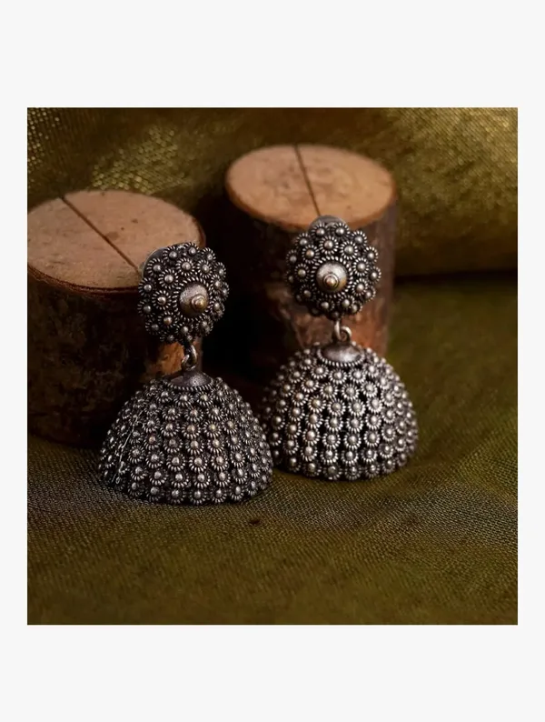 Silver_German_Silver_Jhumki_Earrings_For_Women