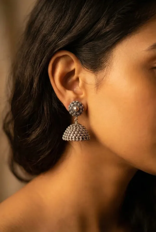 Silver_German_Silver_Jhumki_Earrings_For_Women
