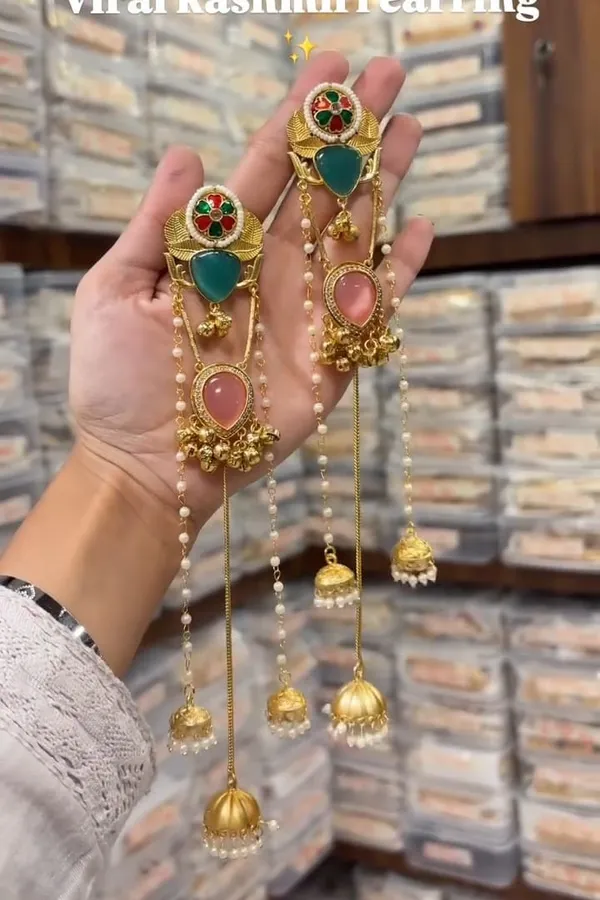 Multicolor_Brass_Kashmiri_Jhumki_For_Women