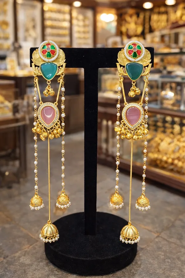 Multicolor_Brass_Kashmiri_Jhumki_For_Women