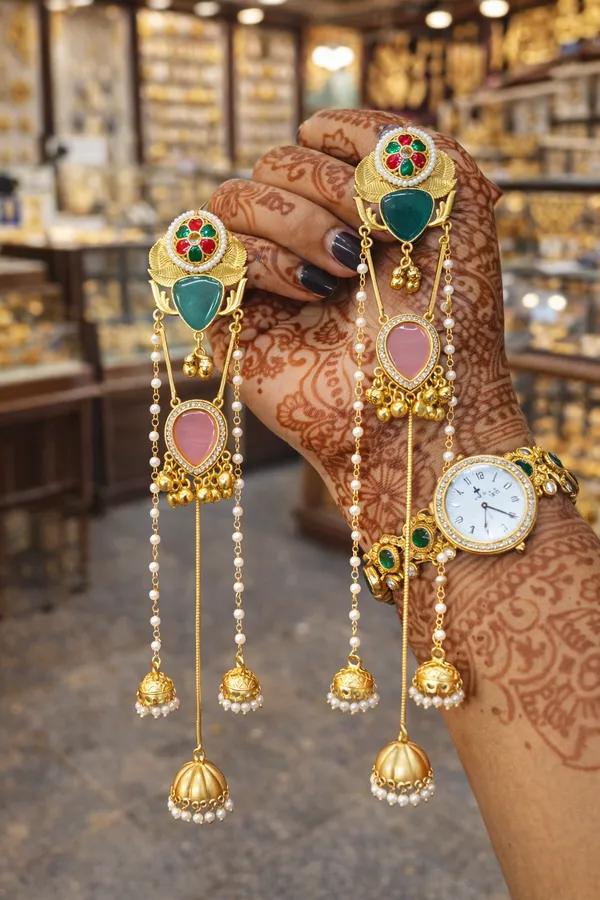 Multicolor_Brass_Kashmiri_Jhumki_For_Women