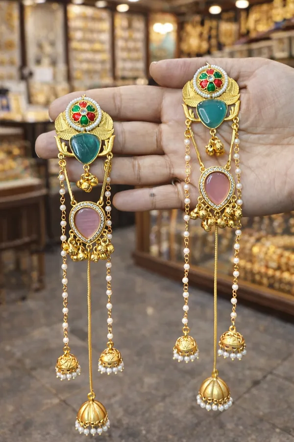 Multicolor_Brass_Kashmiri_Jhumki_For_Women