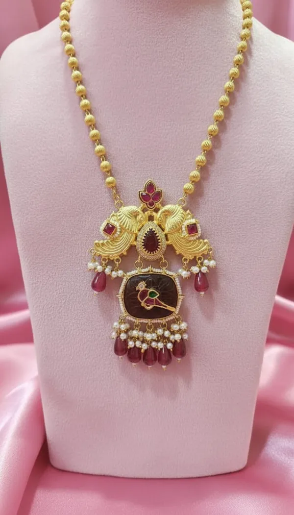 Multicolor_Brass_Kundan_Necklace_&_Earrings_Set_For_Women