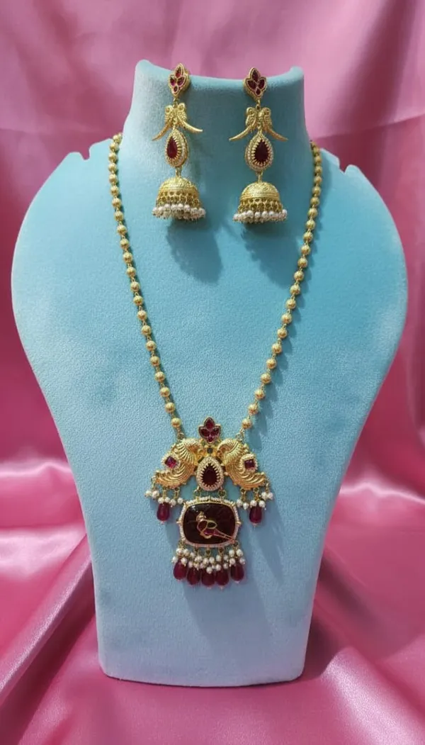 Multicolor_Brass_Kundan_Necklace_&_Earrings_Set_For_Women