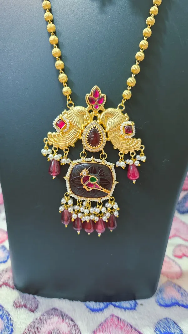 Multicolor_Brass_Kundan_Necklace_&_Earrings_Set_For_Women
