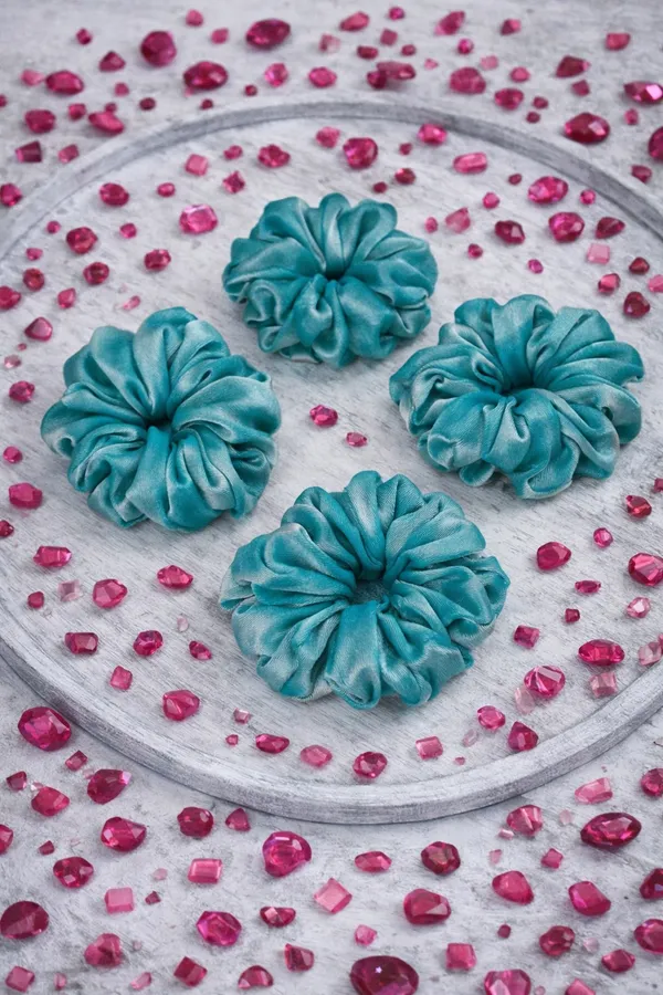 Blue_Brass_Satin_Scrunchie_For_Women