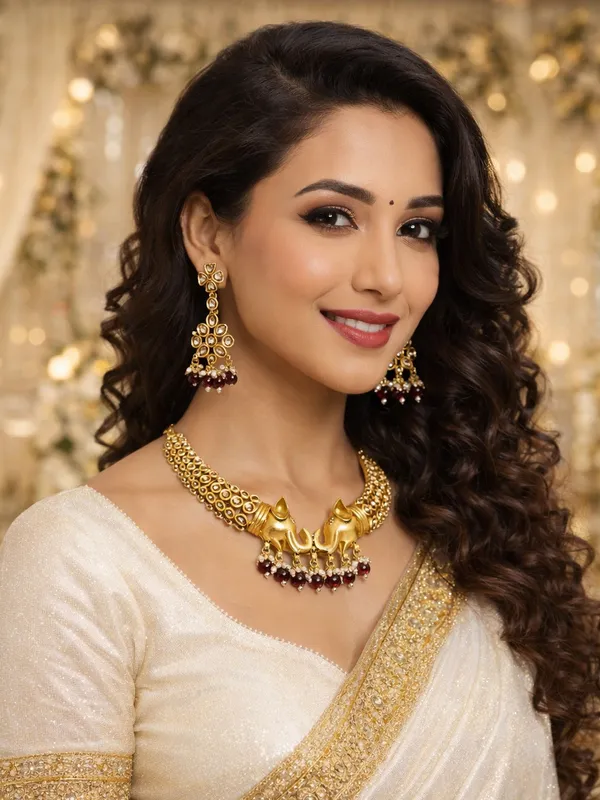 Gold__Brass_Kundan_Drop_Bridal_Necklace_Set_For_Women