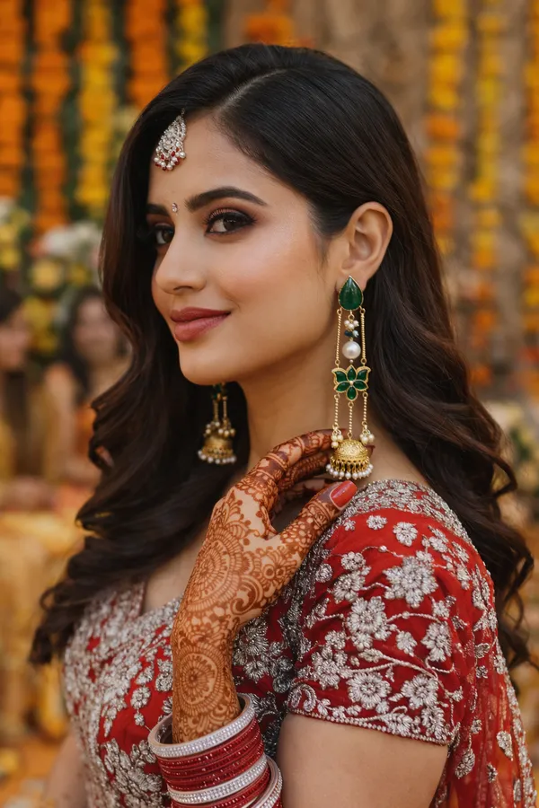 Gold_&_Green_Brass_Kashmiri_Jhumki_For_Women