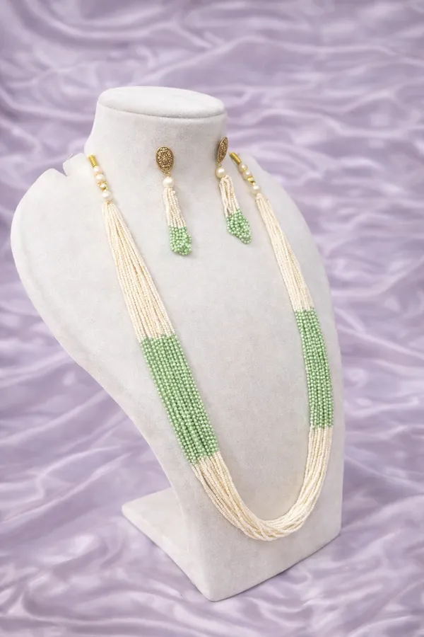 White_&_Green_Pearl_Rajasthan_Rajasi_Moti_Haar_For_Women
