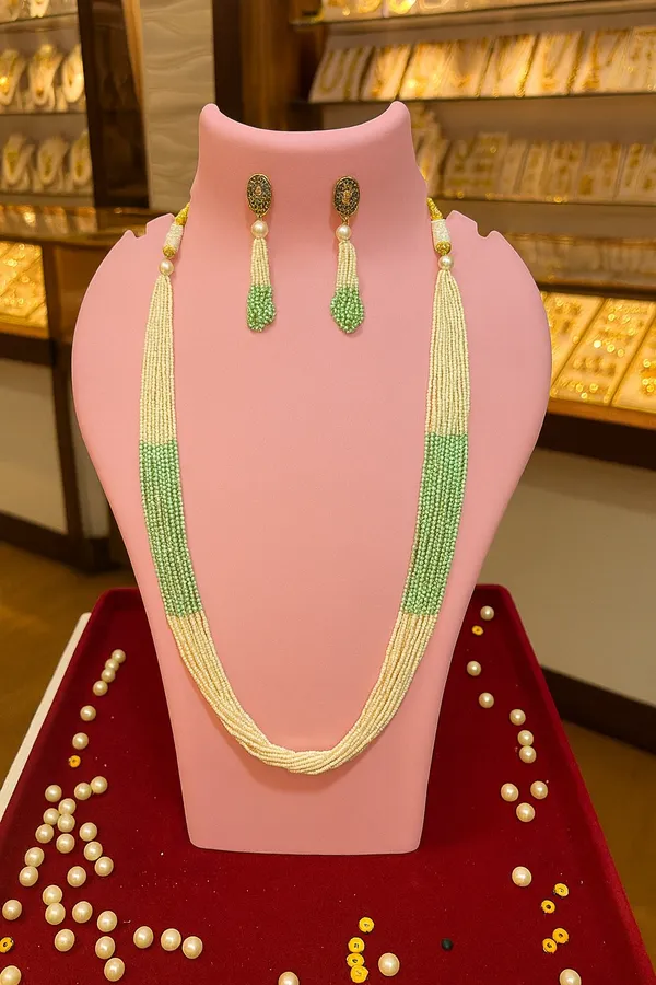 White_&_Green_Pearl_Rajasthan_Rajasi_Moti_Haar_For_Women