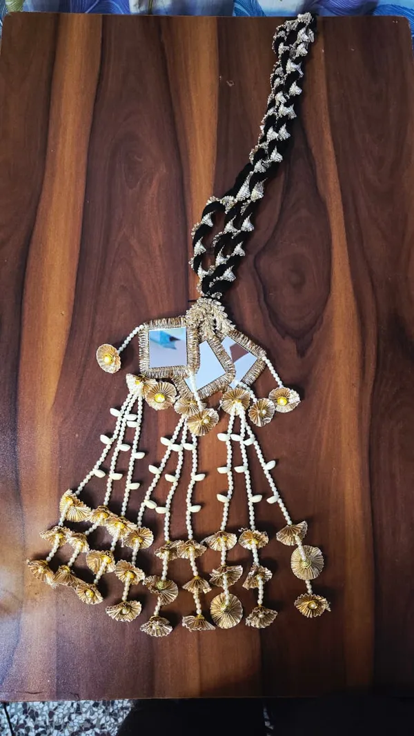 Gold_&_White_Golden,_Black,_Tassels,_Shells,_Pearl,_Mirror_Patiala_Shahi_Paranda_For_Women,_Girls