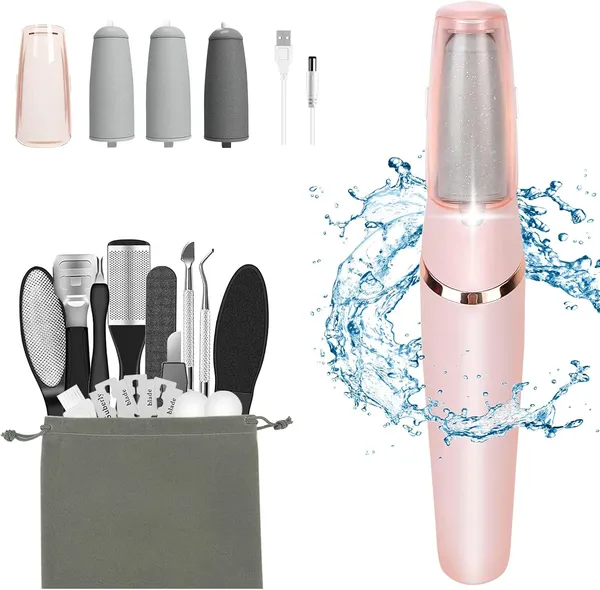 Pink_Usb_Rechargeable_Electric_Callus_Remover_For_Feet_Waterproof_Foot_Care_Device_With_Replaceable_Roller_Head