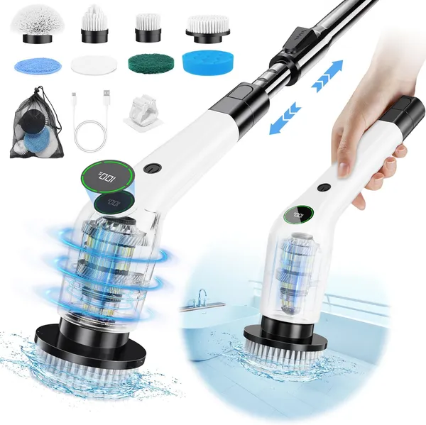 White_Electric_Spin_Scrubber_With_Extendable_Handle_Cordless_Rechargeable_Power_Cleaning_Brush_With_Multiple_Replaceable_Heads_For_Bathroom_Kitchen_Tiles_And_floor
