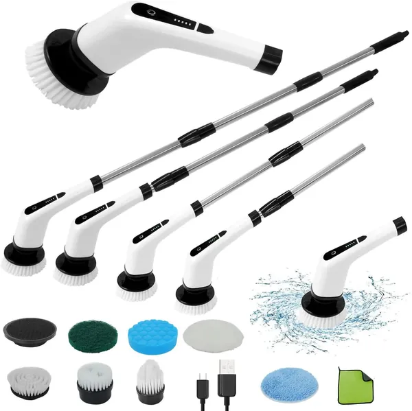 White_Electric_Spin_Scrubber_With_Extendable_Handle_Cordless_Rechargeable_Power_Cleaning_Brush_With_Multiple_Replaceable_Heads_For_Bathroom_Kitchen_Tiles_And_floor