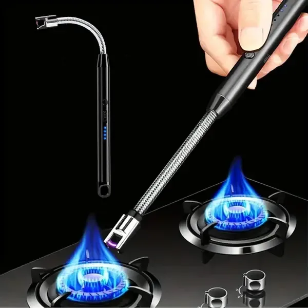 Black_Usb_Rechargeable_Electric_Gas_Lighter_Flexible_Neck_Arc_Lighter_For_Kitchen_And_BBQ