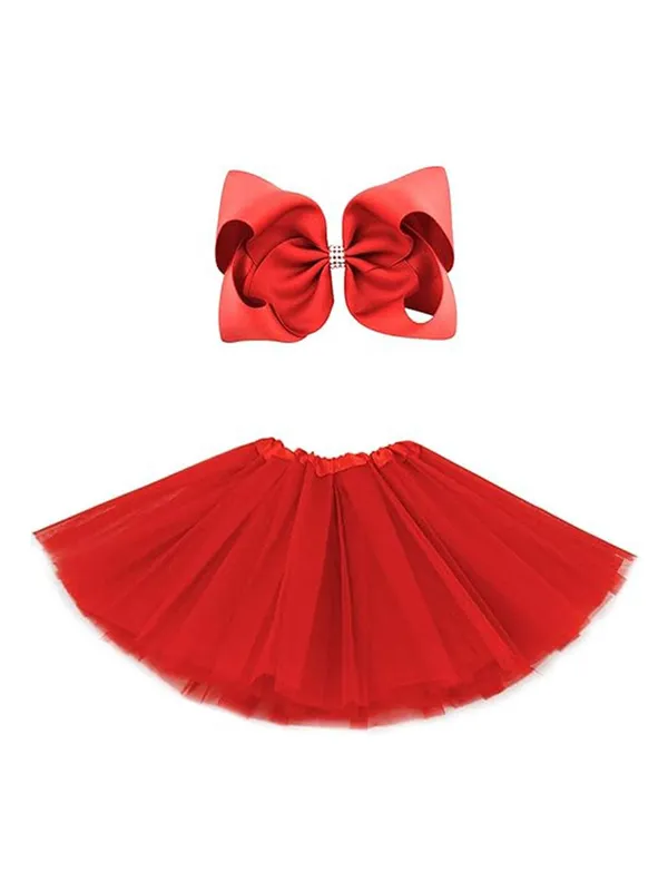 Red_Cotton_Premium_&_Elegant_Top_&_Skirt_With_Bow_For_Girls