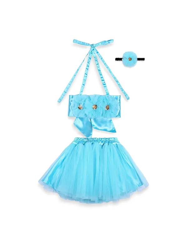 Blue_Cotton_Premium_&_Elegant_Top_&_Skirt_For_Girls