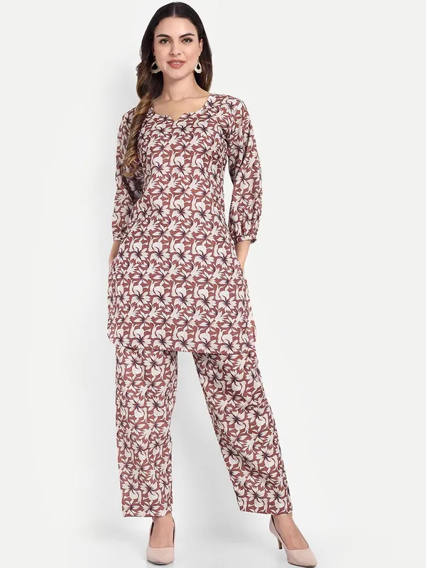 White_And_Brown_Cotton_Premium_&_Elegant_Co-Ord_Set_For_Women