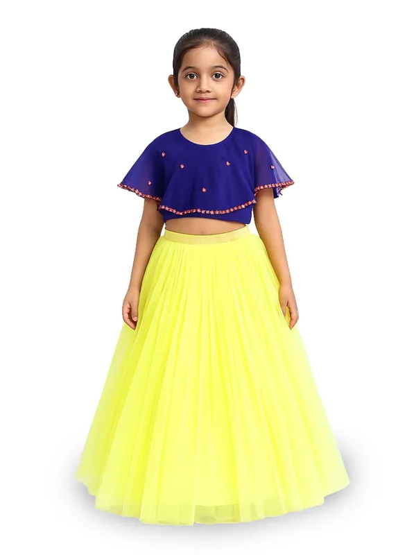 Yellow_And_Blue_Cotton_Premium_&_Elegant_Lehenga_Choli_For_Girls