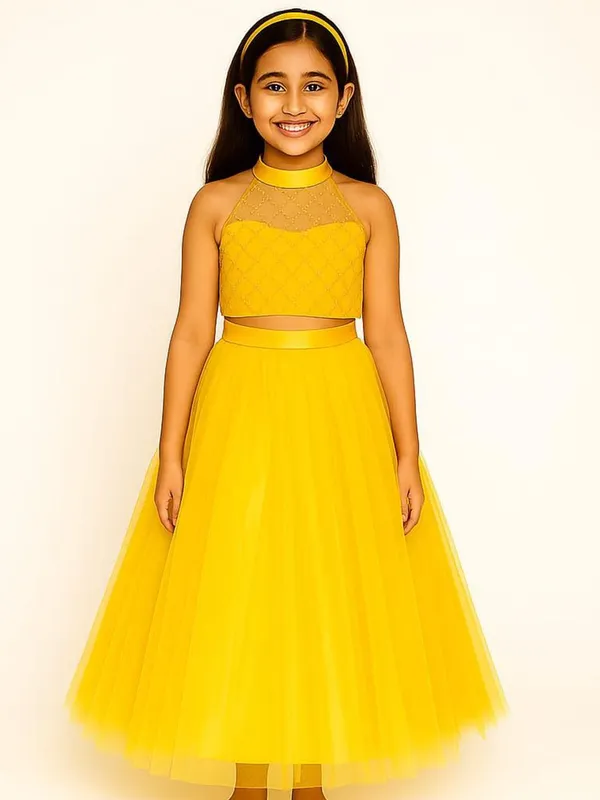 Yellow_Cotton_Premium_&_Elegant_Top_&_Skirt_For_Girls