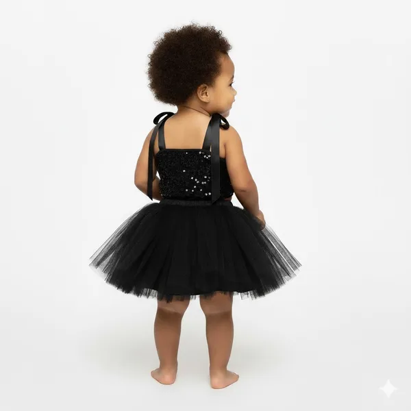 Black_Cotton_Premium_&_Elegant_Top_&_Skirt_With_Bow_For_Girls