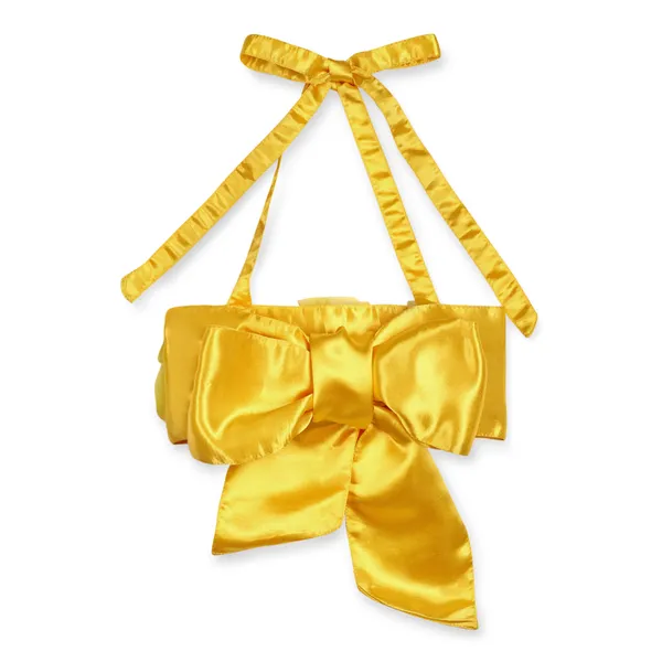 Yellow_Cotton_Premium_&_Elegant_Top_&_Skirt_With_Bow_For_Girls