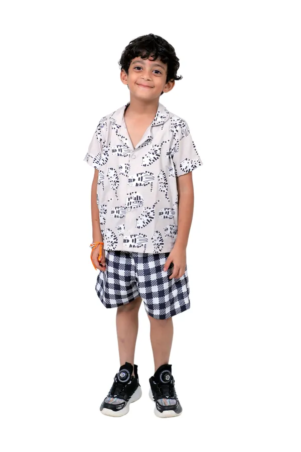 White_Cotton_Premium_&_Elegant_Shirt_With_Short_For_Boys