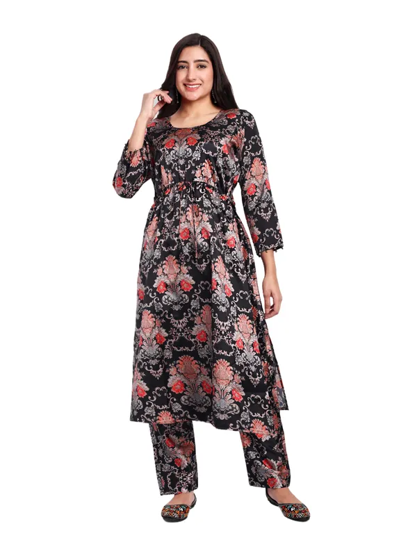 Black_And_Red_Cotton_Premium_&_Elegant_Kurti_&_Pant_For_Women