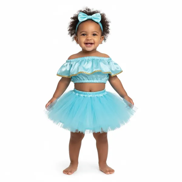 Sky_Blue_Cotton_Premium_&_Elegant_Top_&_Skirt_With_Bow_For_Girls