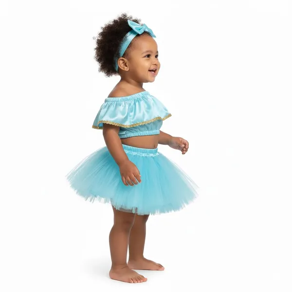 Sky_Blue_Cotton_Premium_&_Elegant_Top_&_Skirt_With_Bow_For_Girls