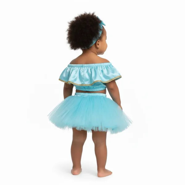 Sky_Blue_Cotton_Premium_&_Elegant_Top_&_Skirt_With_Bow_For_Girls