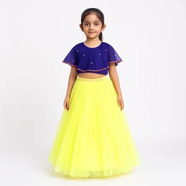 Yellow_And_Blue_Cotton_Premium_&_Elegant_Lehenga_Choli_For_Girls