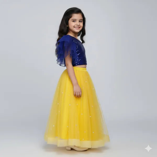 Yellow_And_Blue_Cotton_Premium_&_Elegant_Lehenga_Choli_For_Girls
