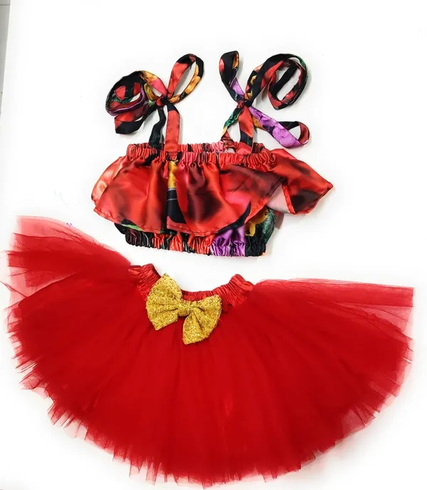 Multicolor_Cotton_Premium_&_Elegant_Top_&_Skirt_For_Girls
