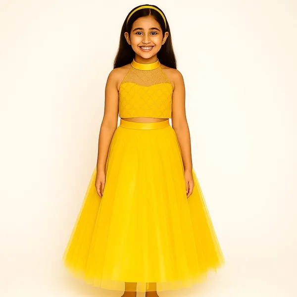 Yellow_Cotton_Premium_&_Elegant_Top_&_Skirt_For_Girls