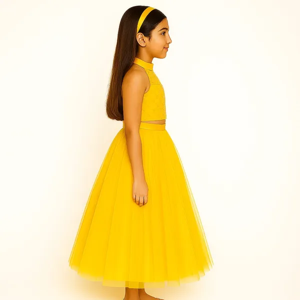 Yellow_Cotton_Premium_&_Elegant_Top_&_Skirt_For_Girls
