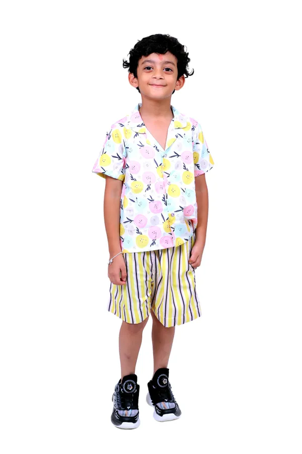 Pink_Cotton_Premium_&_Elegant_Shirt_With_Short_For_Boys