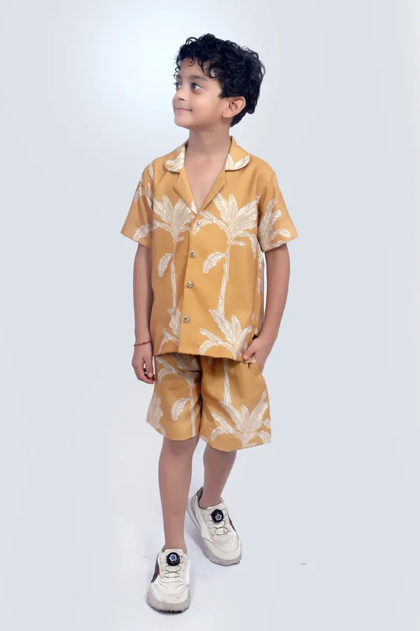 Sea_Green_Cotton_Premium_&_Elegant_Shirt_With_Short_For_Boys