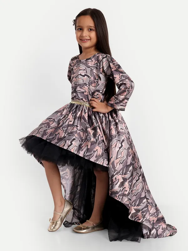 Abstract_Printed_High_Low_Satin_Fit_&_Flare_Dress