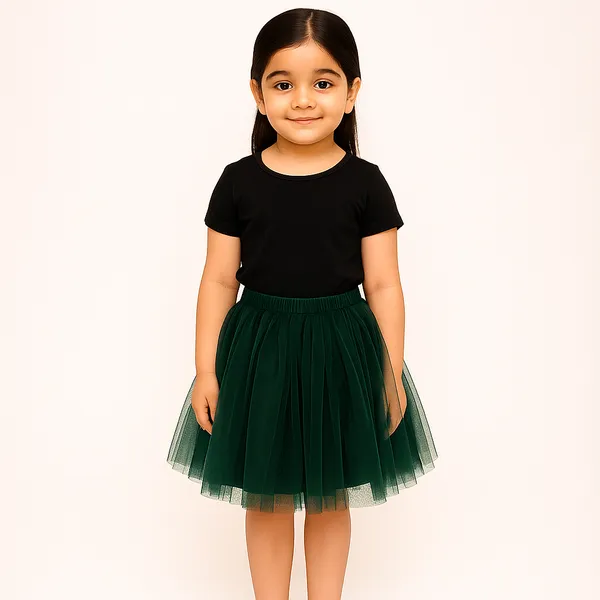 Baby_Girl_Black_Sleeveless_Top_with_Green_Tutu_Skirt_|_Party_Wear_&_Photoshoot_Dress