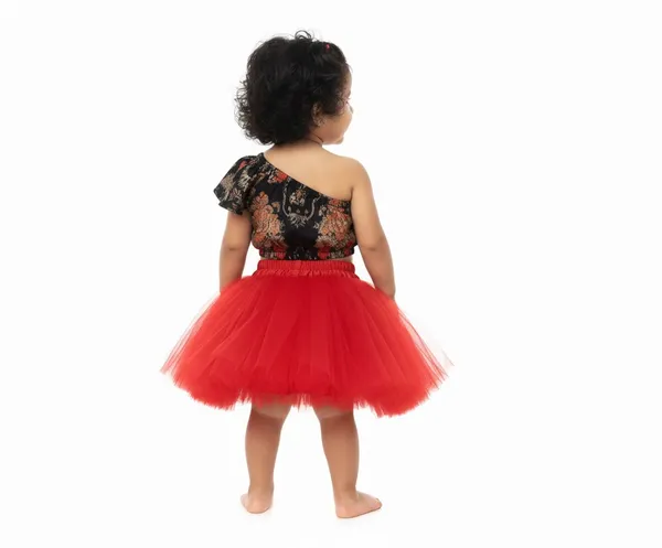 Baby_Girl_One-Shoulder_Floral_Top_with_Red_Tutu_Skirt_|_Party_Wear_Dress_Set