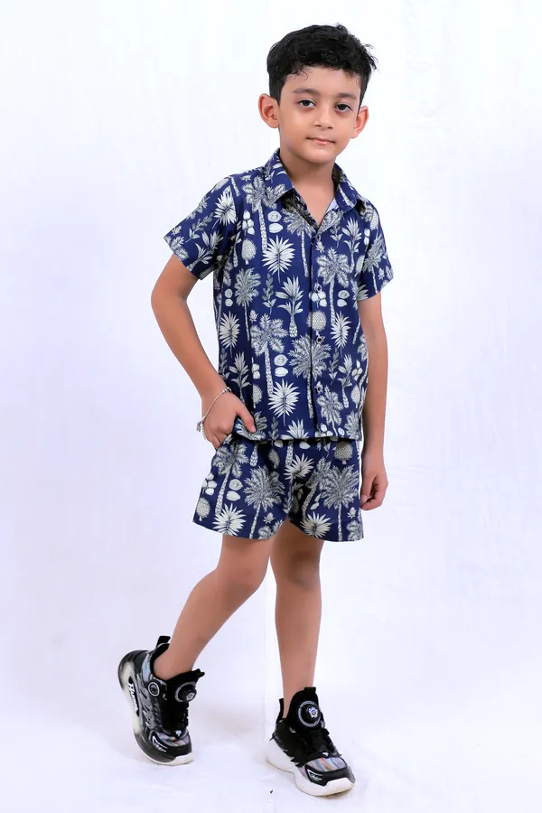 Boys_Navy_Blue_Tropical_Print_Shirt_&_Shorts_Cord_Set_|_Summer_Wear_Kids_Co-Ord_Set