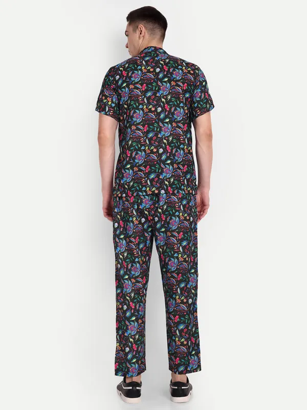 Co-Ord_Set_for_Men_–_Dark_Green_Floral_Shirt_&_Trousers